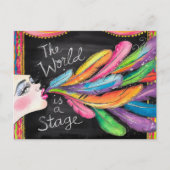 De wereld is een podium briefkaart (Voorkant)
