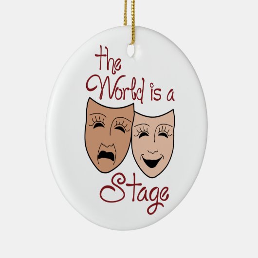 De wereld is een podium keramisch ornament (Rechts)