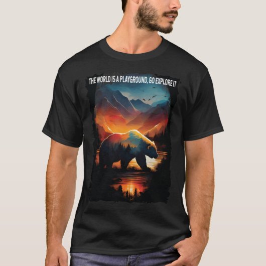 De wereld is een speeltuin om het te verkennen wan t-shirt (Voorkant)