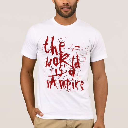 de wereld is een vampier t-shirt (Voorkant)