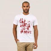 de wereld is een vampier t-shirt (Voorkant volledig)