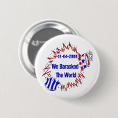 De wereld is gehinderd ronde button 5,7 cm (Voorkant /achterkant)