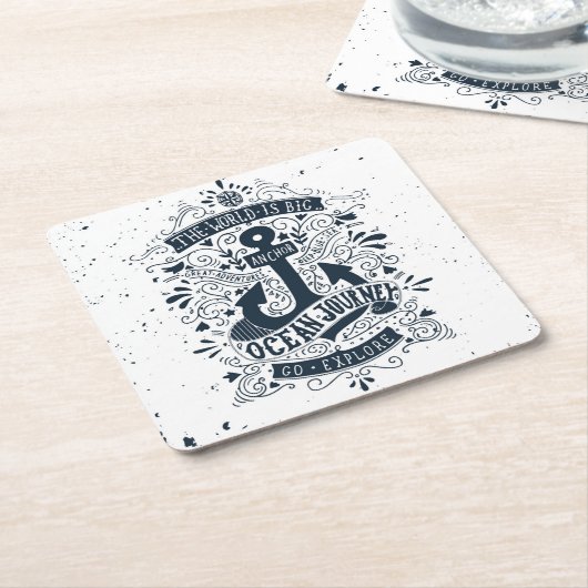 De wereld is groot - ga verkennen kartonnen onderzetters (Schuin)