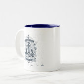 De wereld is groot - ga verkennen tweekleurige koffiemok (Voorkant links)