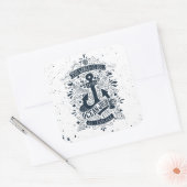 De wereld is groot - ga verkennen vierkante sticker (Envelop)