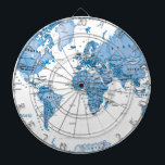 De wereld is het Blauw van de Kunst - Kinderen Dartbord<br><div class="desc">De wereldkaart kenmerkt belangrijke steden en steden en bevat heuvel en zee ook het in de schaduw stellen,  makend de wereld van de kaart naar u springen! De heldere blauwe kleuring en funky doopvont maken het voor kinderen geschikt.</div>