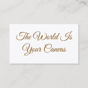 "De Wereld is Je Canvas" Minimalistisch Visitekaartje
