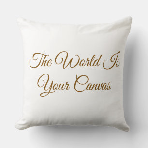 "De Wereld Is Je Canvas" Minimalistische Worp Kuss Kussen