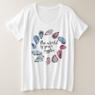 De wereld is je oester grote maat t-shirt