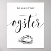 De wereld is je oester kalligrafie-Inspirerend Poster (Voorkant)