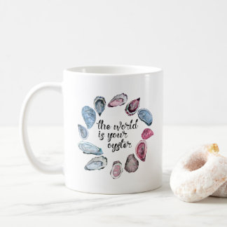 De wereld is je oester koffiemok