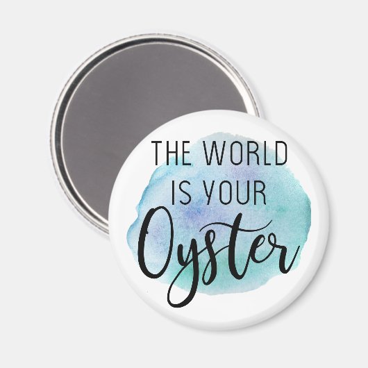De wereld is je oester magneet (Voorkant / Achterkant)