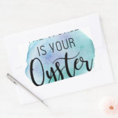 De wereld is je oester rechthoekige sticker (Envelop)