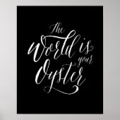 De wereld is je Oyster, handgeschreven typografie Poster (Voorkant)