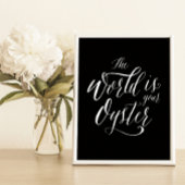 De wereld is je Oyster, handgeschreven typografie Poster