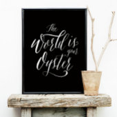 De wereld is je Oyster, handgeschreven typografie Poster