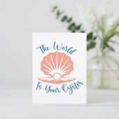 De wereld is jouw oester briefkaart (Staand voorkant)