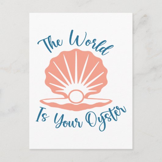 De wereld is jouw oester briefkaart (Voorkant)