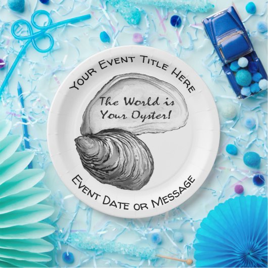 De wereld is jouw oester papieren bordje (Feest)