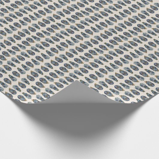 De wereld is jouw oester schelpen  cadeaupapier (Hoek)