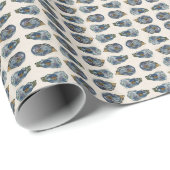 De wereld is jouw oester schelpen cadeaupapier (Rol Hoek)