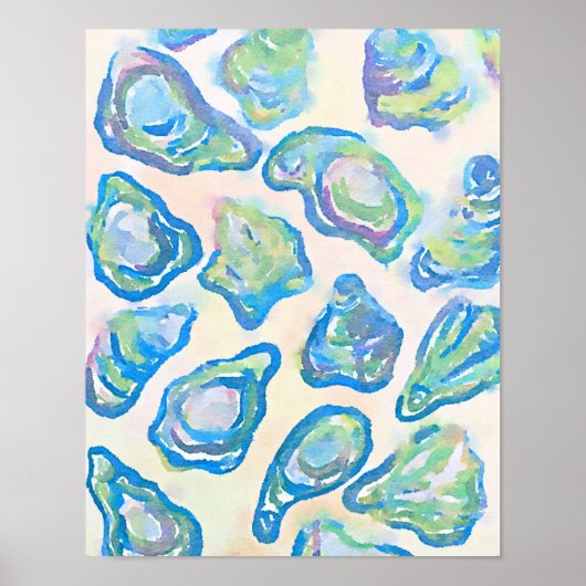 De wereld is jouw oester Waterverf Print (Voorkant)