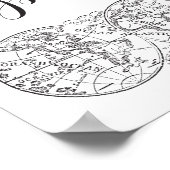 De wereld is jouw Oyster Black  Wereldkaart Poster (Hoek)