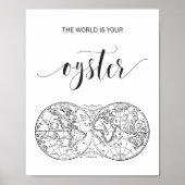 De wereld is jouw Oyster Black  Wereldkaart Poster (Voorkant)
