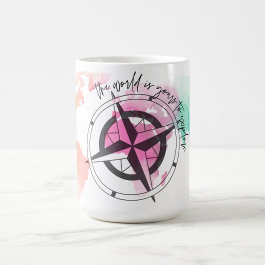 De wereld is jouw wandtapijt koffiemok (Center)