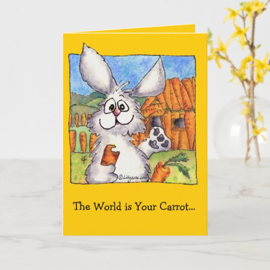 De wereld is jouw wortel Wenskaart Kaart (Gele Bloem)