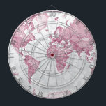 De wereld is Kunst - Roze Dartbord<br><div class="desc">De wereldkaart kenmerkt belangrijke steden en steden en bevat heuvel en zee ook het in de schaduw stellen, makend de wereld van de kaart naar u springen! Deze kleur is roze, toevoegend een artistieke stijl aan de kaart.</div>