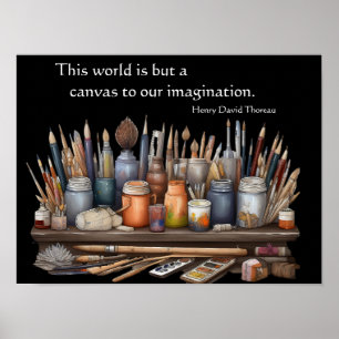 De wereld is maar een canvas poster