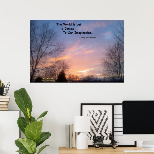 DE WERELD IS MAAR EEN POSTER VAN CANVAS THOREAU (Thuiskantoor)