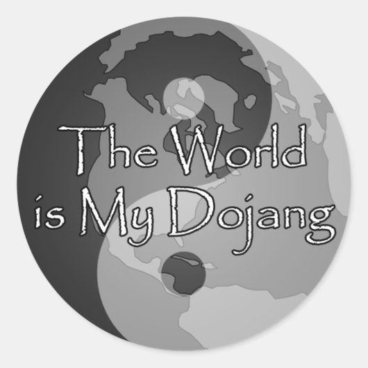 De wereld is mijn Dojang Ronde Sticker (Voorkant)
