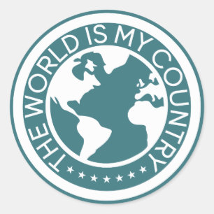 De wereld is mijn land Sticker. Ronde Sticker