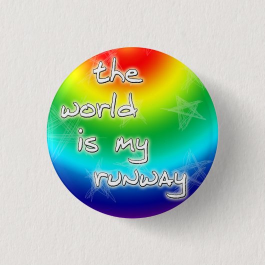 De wereld is Mijn Runway knoop Ronde Button 3,2 Cm (Voorkant)