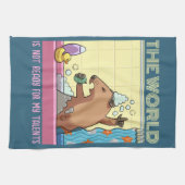 De Wereld Is Niet Gereed Zingende Bosmarmot Theedoek (Horizontaal)