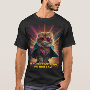 De wereld is niet klaar - zelfverzekerd Cat Humor T-shirt