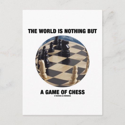 De wereld is niets anders dan een schaakspel briefkaart (Voorkant)