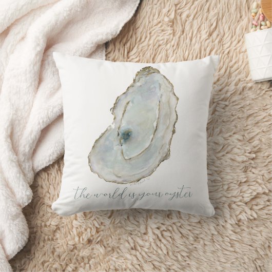 De wereld is uw oester Waterverf oester Kussen (Deken)