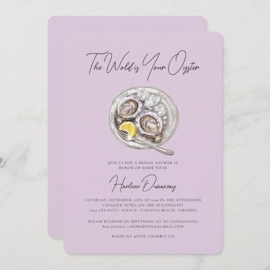De wereld is uw Oyster Elegant Vrijgezellenfeest Kaart (Voorkant / Achterkant)