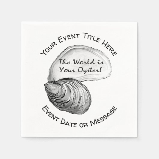 De wereld is uw Oyster Paper Bord Servet (Voorkant)