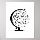 De wereld is uw Oyster, Zwart Wit Print (Voorkant)