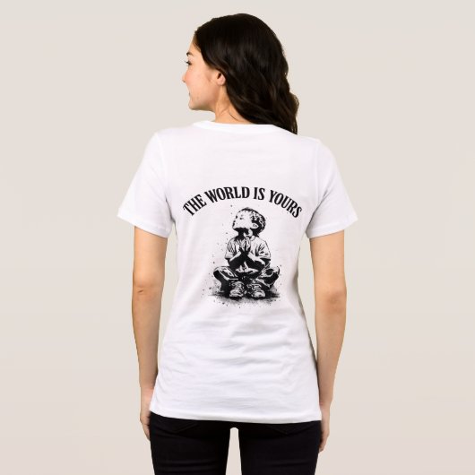 De Wereld Is Van Jou Achterprint Tri-Blend Shirt (Achterkant volledig)