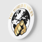 De Wereld Is Van Jou Luxe Wereldbol Wandklok (Hoek)
