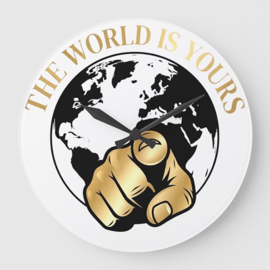 De Wereld Is Van Jou Luxe Wereldbol Wandklok (Voorkant)