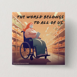 De wereld is van ons allemaal vierkante button 5,1 cm