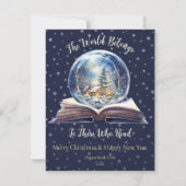 De Wereld Is Voor Degene Die Leest Design Feestdagenkaart (Voorkant)