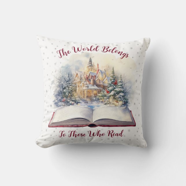 De Wereld Is Voor Degene Die Leest  Design Kussen (Voorkant)