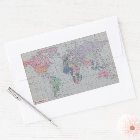 De wereld -  kaart Stickers (Envelop)
